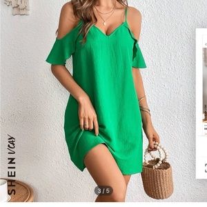 Green summer dress. Size 12. Made by Shein